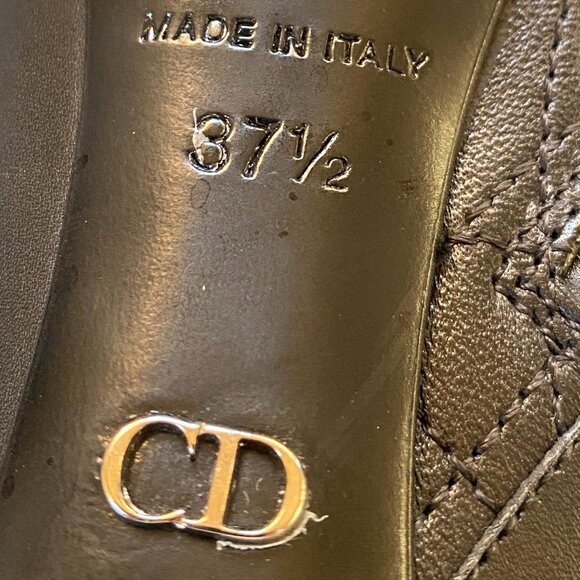 Christian Dior Graphic Cannage Black Leather Ankle Boots SZ 37.5 - Picture 7 of 8